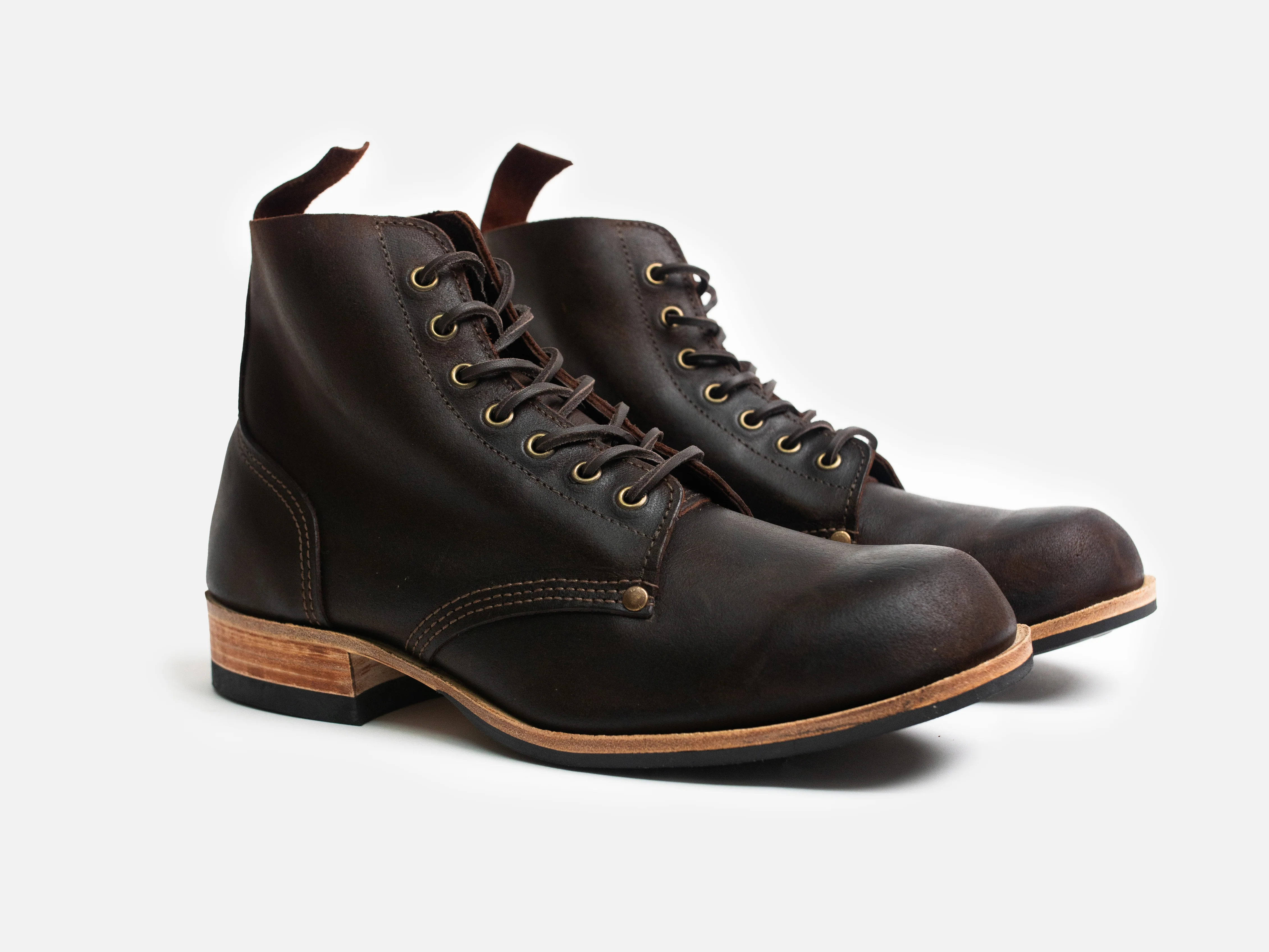 Bradwell WW1 Replica Brass Wire Construction Boot Waxy Commander Dark Brown Snuff PRE-ORDER - Image 3