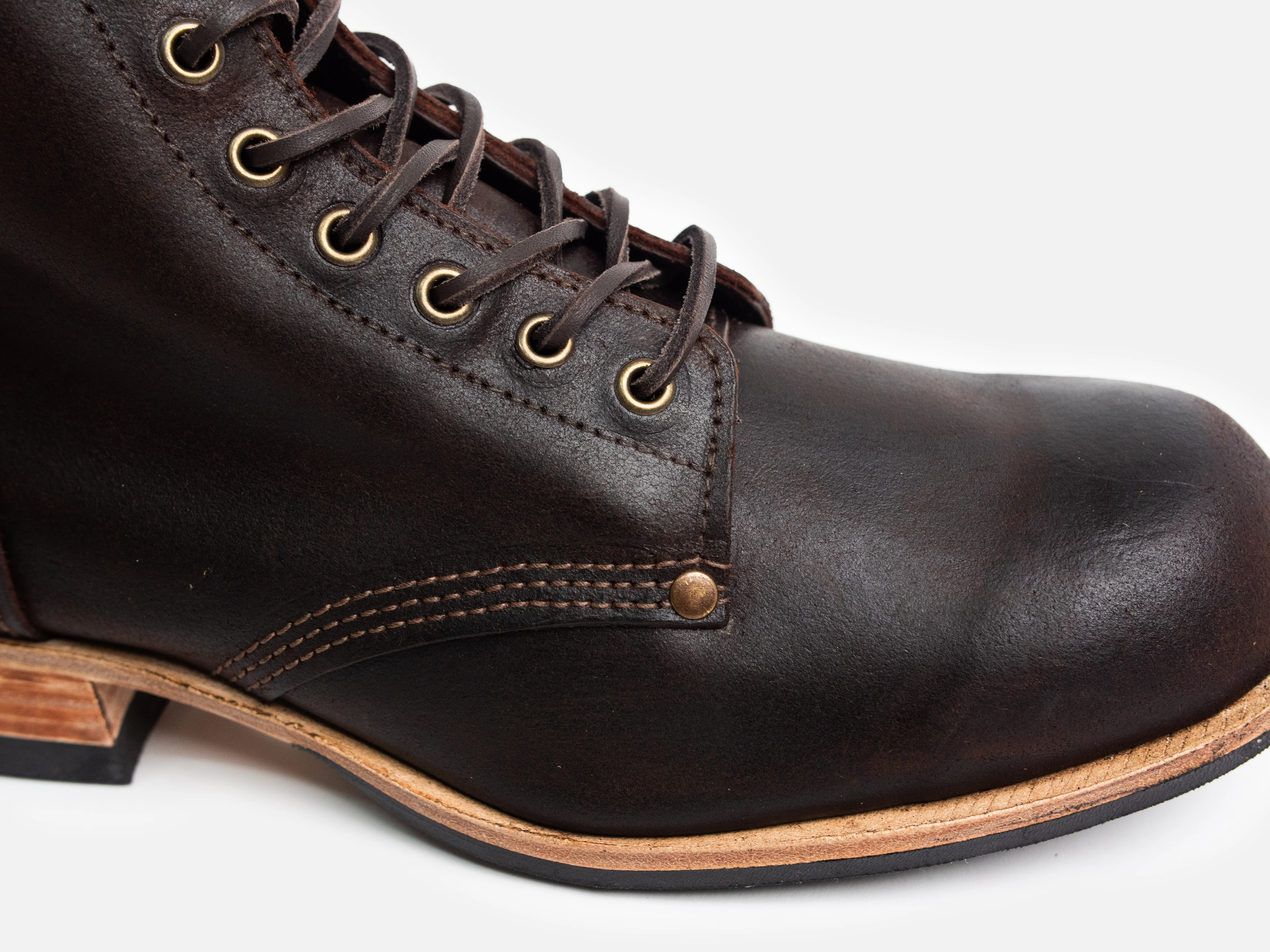 Bradwell WW1 Replica Brass Wire Construction Boot Waxy Commander Dark Brown Snuff PRE-ORDER - Image 6