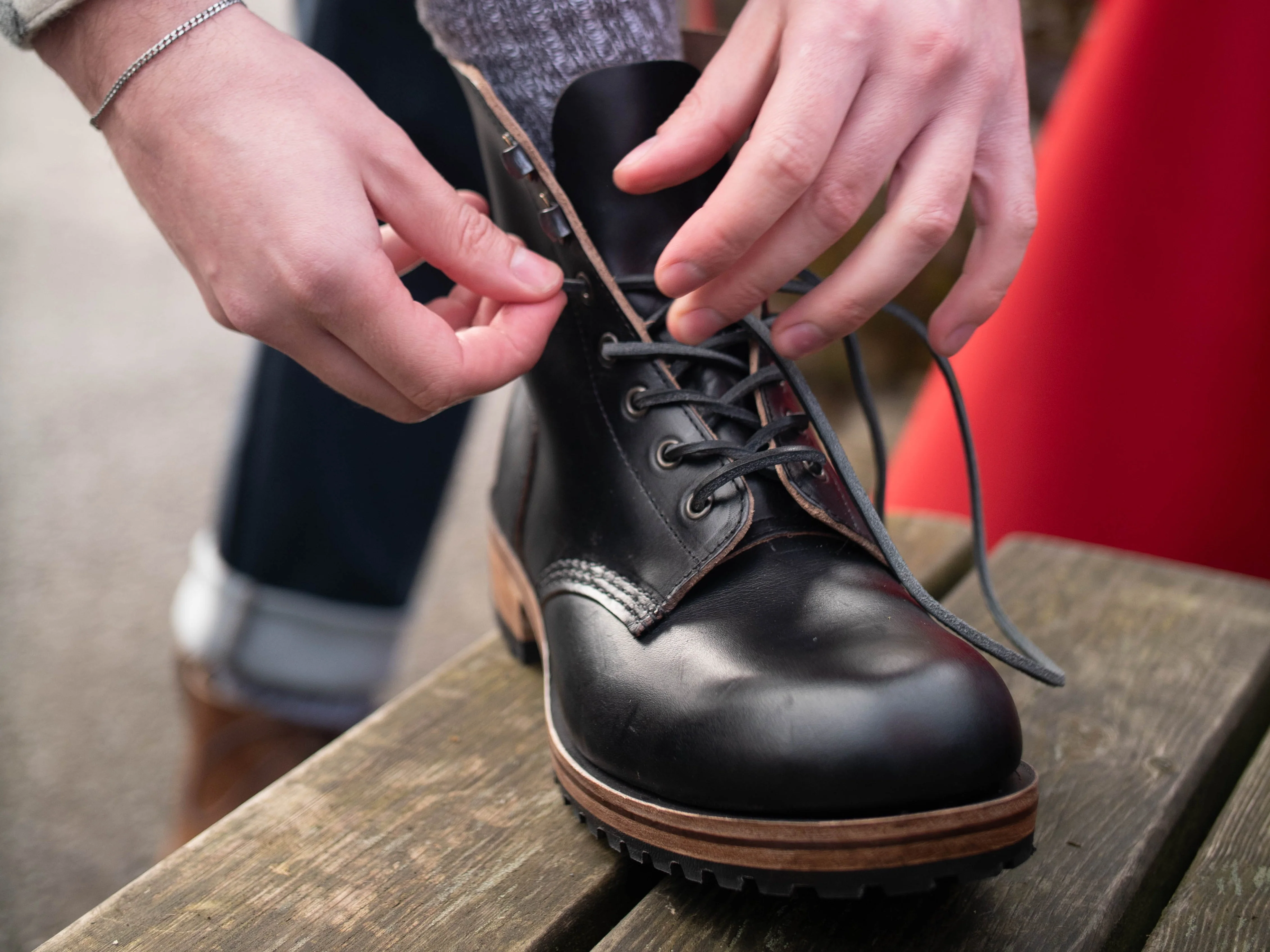 Buxton Brass Wire Construction Boot Horween Chromexcel Black PRE-ORDER - Image 3