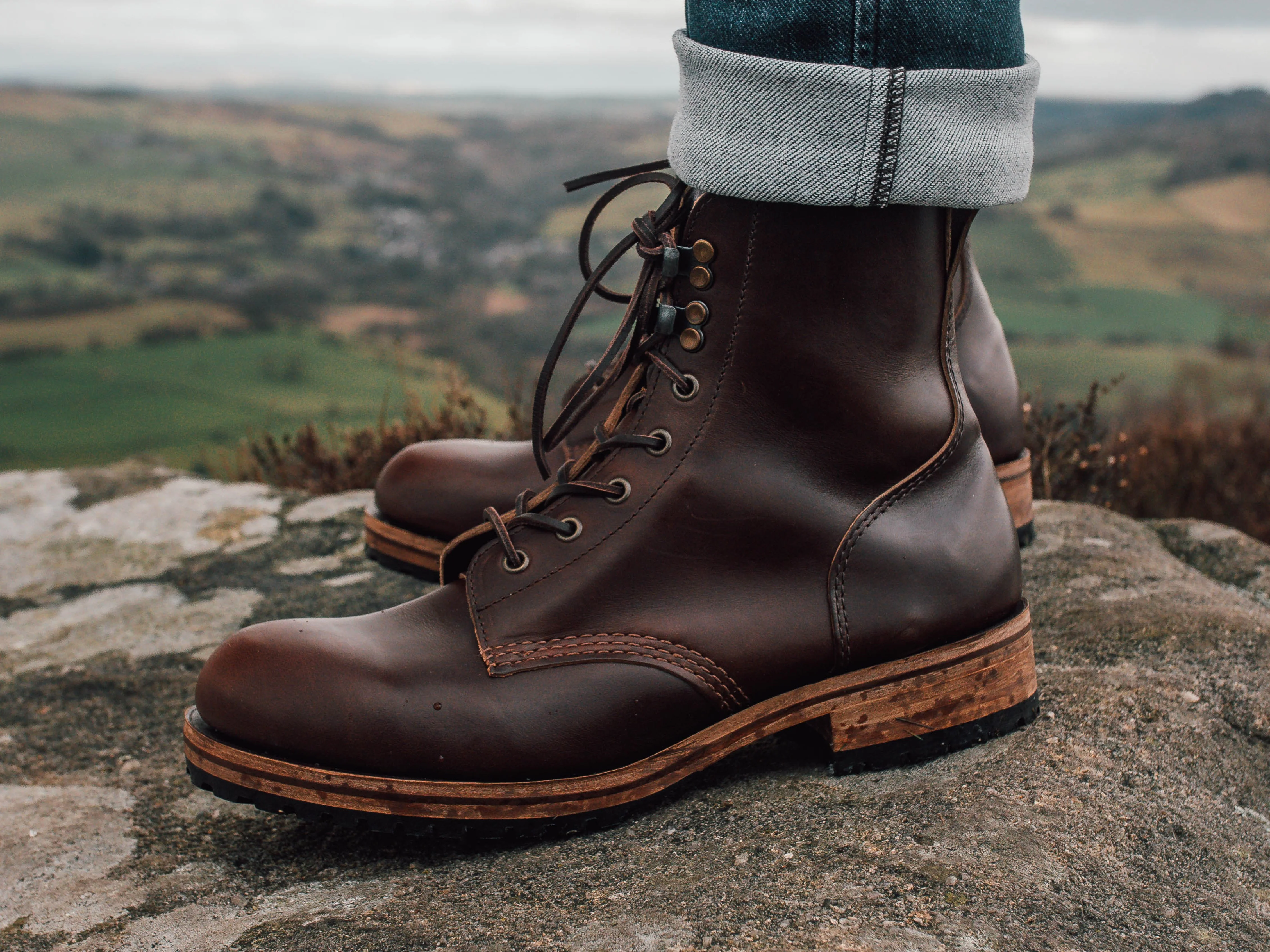 Buxton Brass Wire Construction Boot Horween Chromexcel Dark Brown PRE-ORDER - Image 3