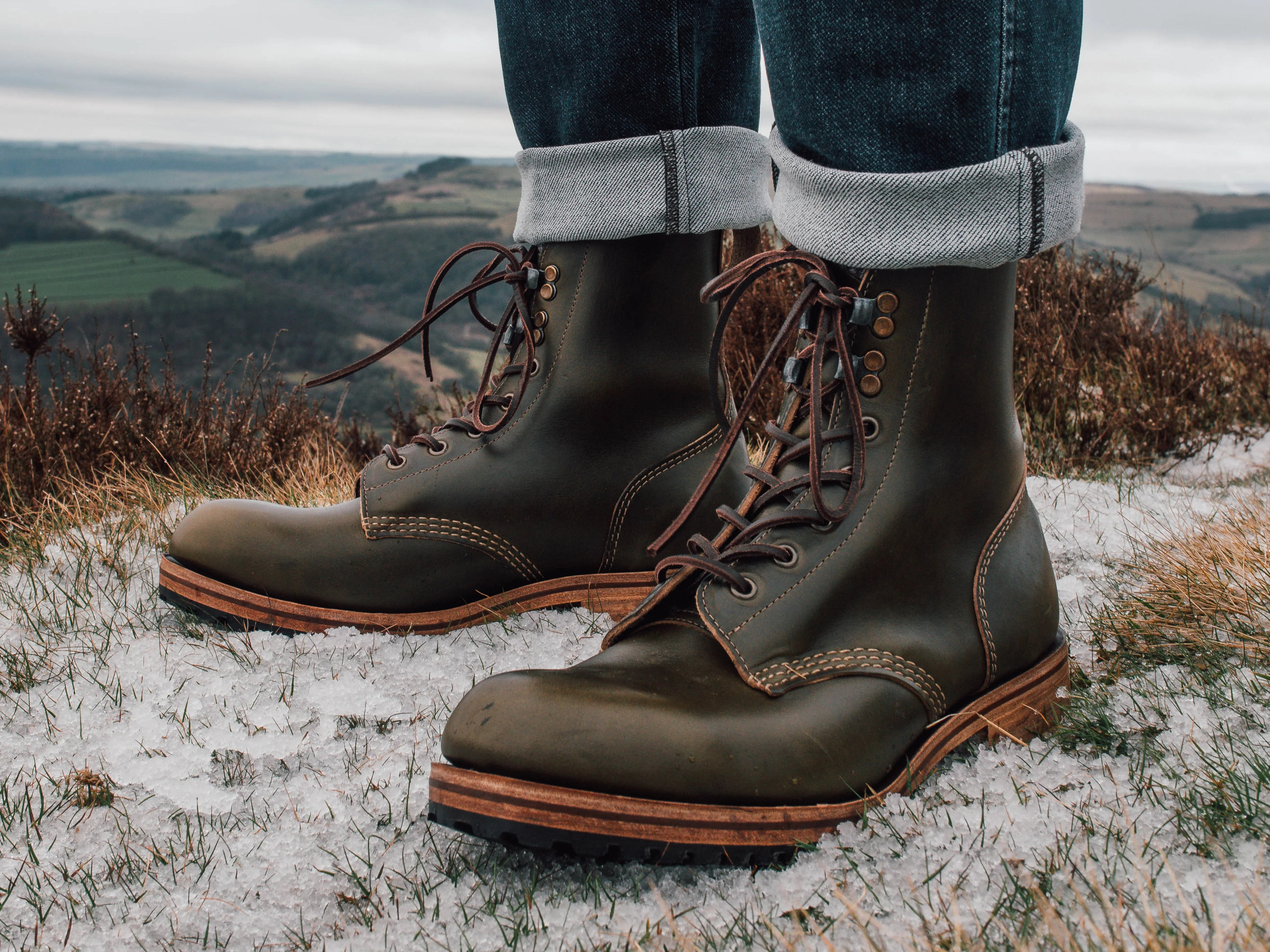 Buxton Brass Wire Construction Boot Horween Chromexcel Forest Green PRE-ORDER - Image 3