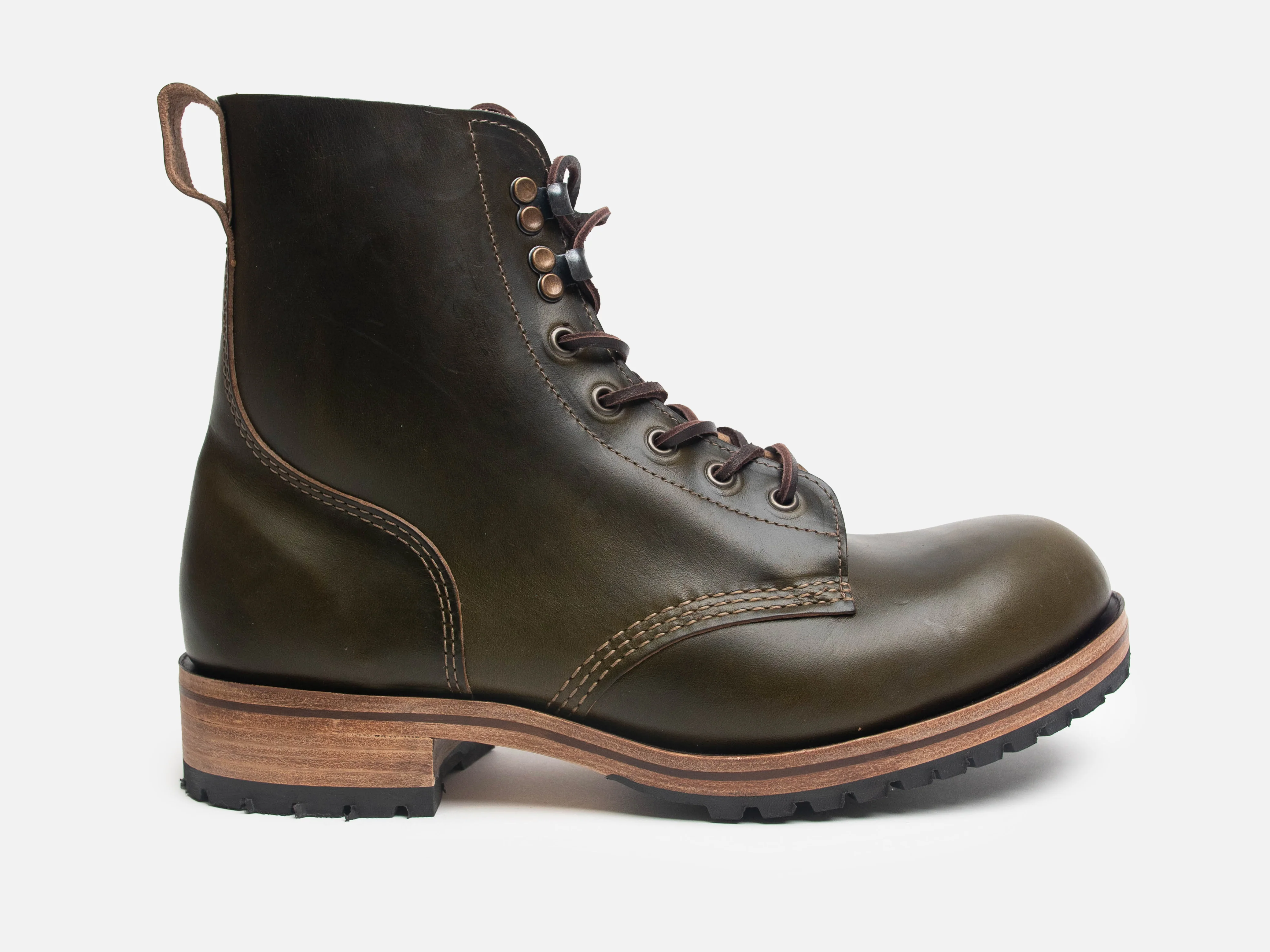 Buxton Brass Wire Construction Boot Horween Chromexcel Forest Green PRE-ORDER - Image 4