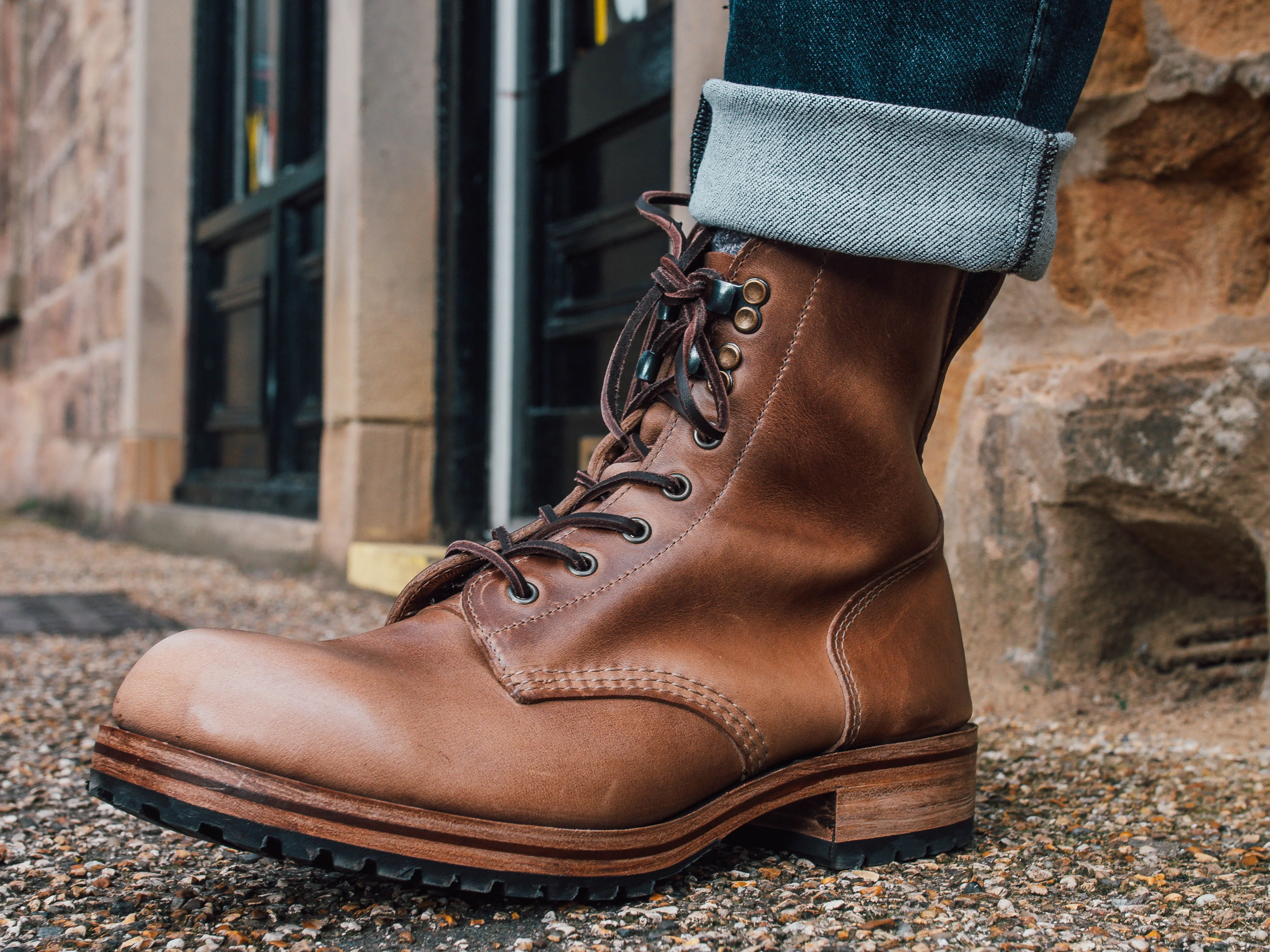 Buxton Brass Wire Construction Boot Horween Chromexcel Natural PRE-ORDER - Image 4