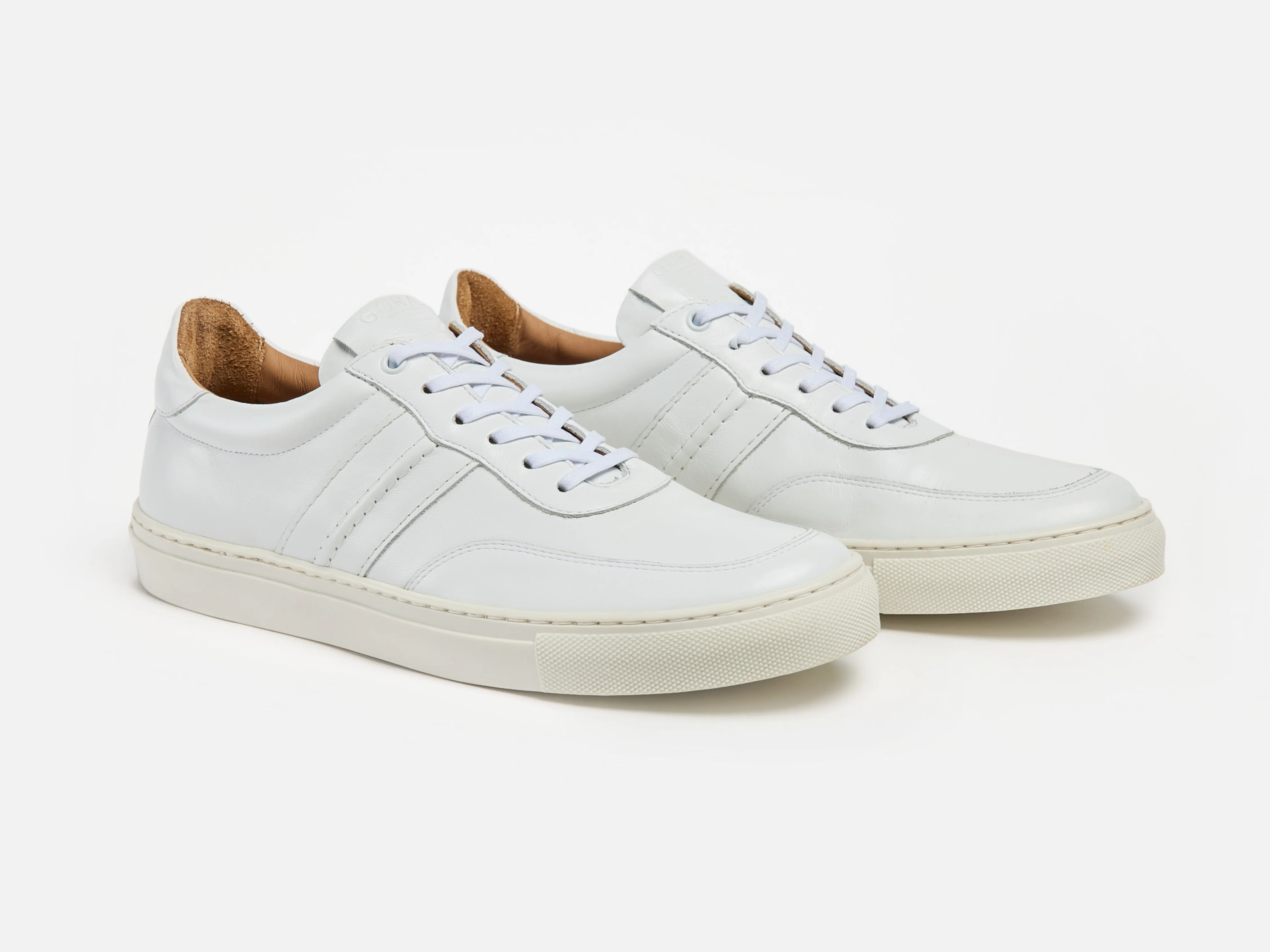 The Boulsover Low Top Sneakers - White Calfskin Nappa Leather - Image 3