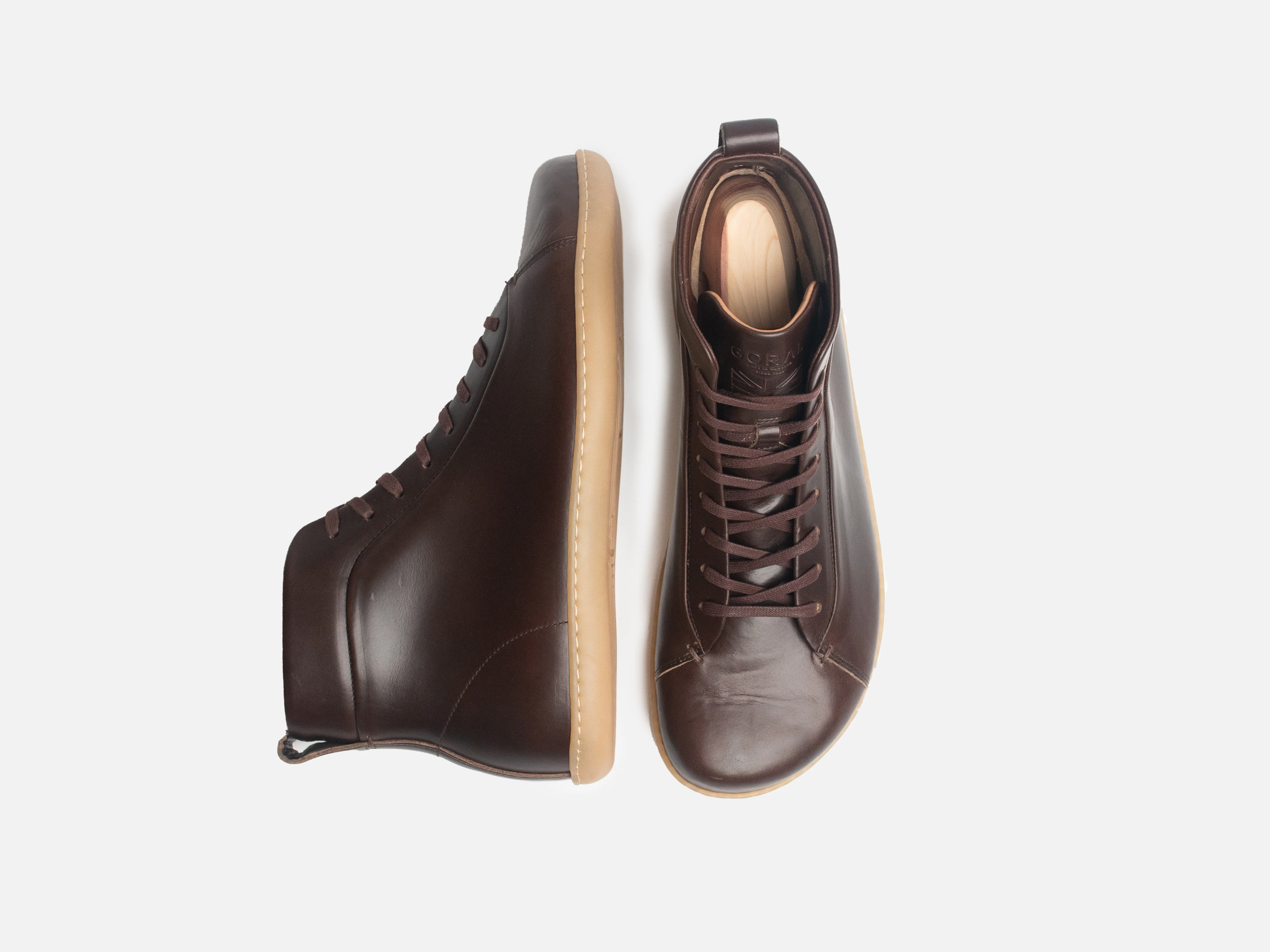 WALKLEY Barefoot High Top Horween Dark Brown Leather Sneaker - Image 4