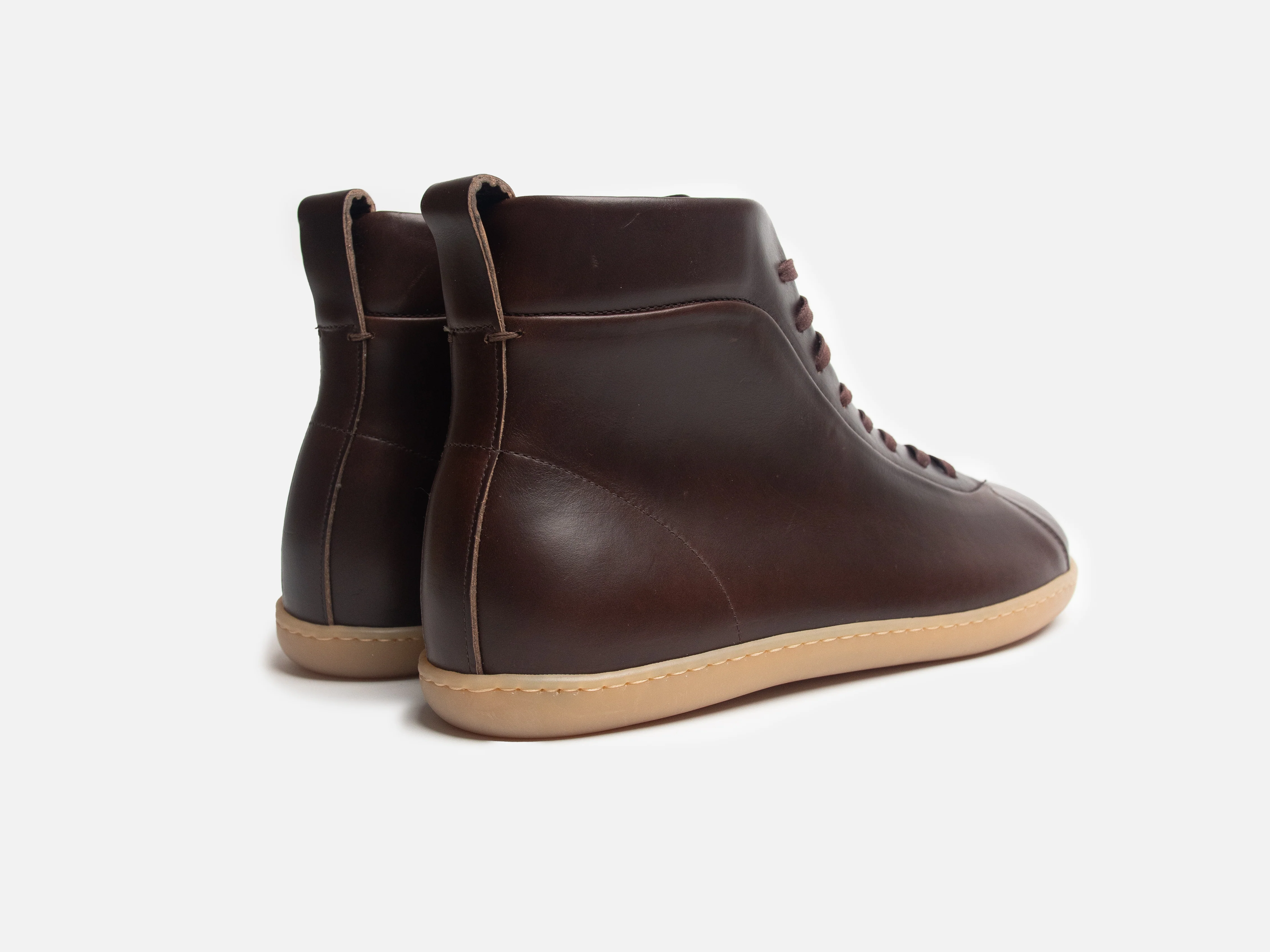 WALKLEY Barefoot High Top Horween Dark Brown Leather Sneaker - Image 6