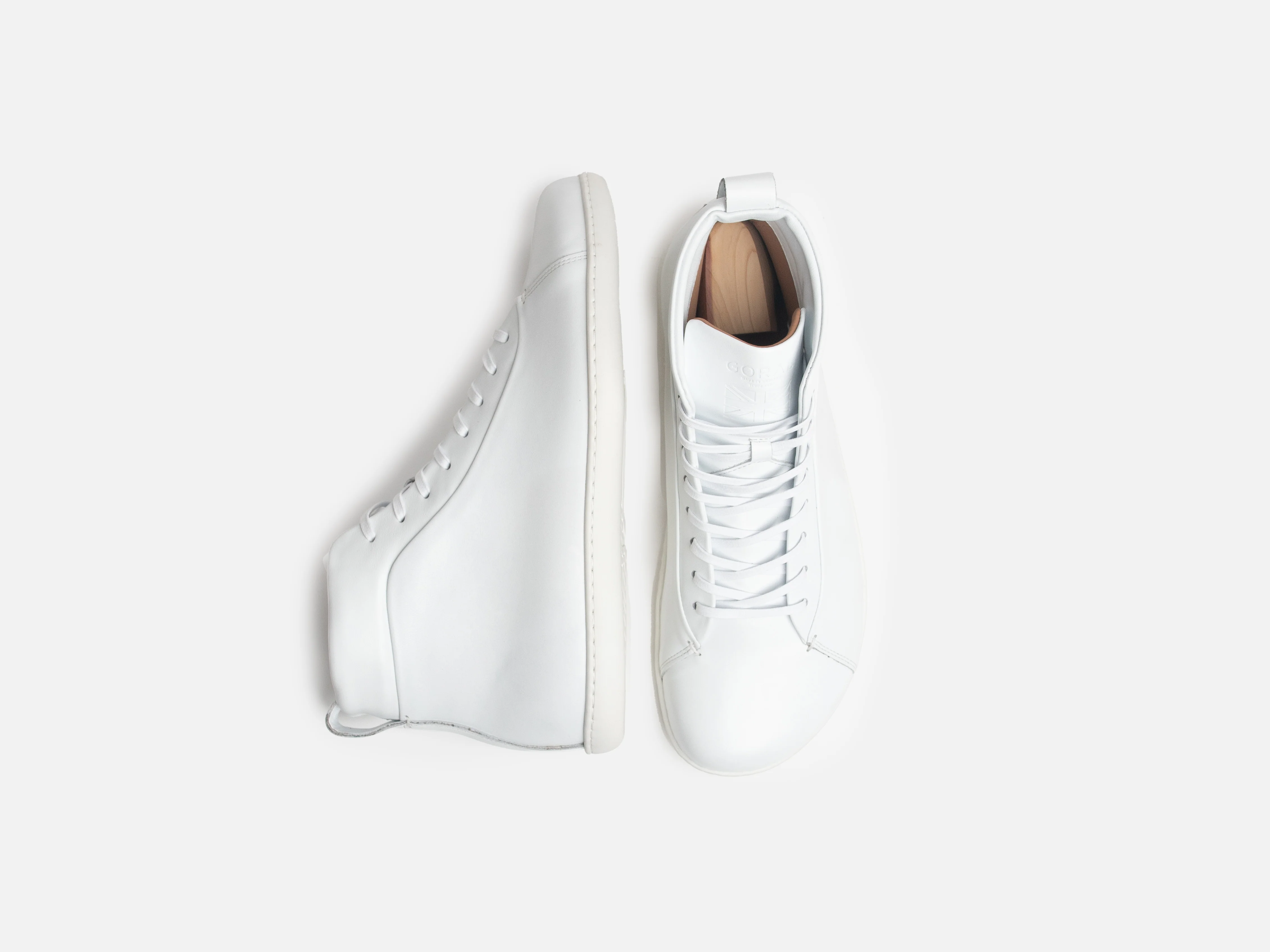 WALKLEY Barefoot High Top White Calfskin Leather Sneaker - Image 6
